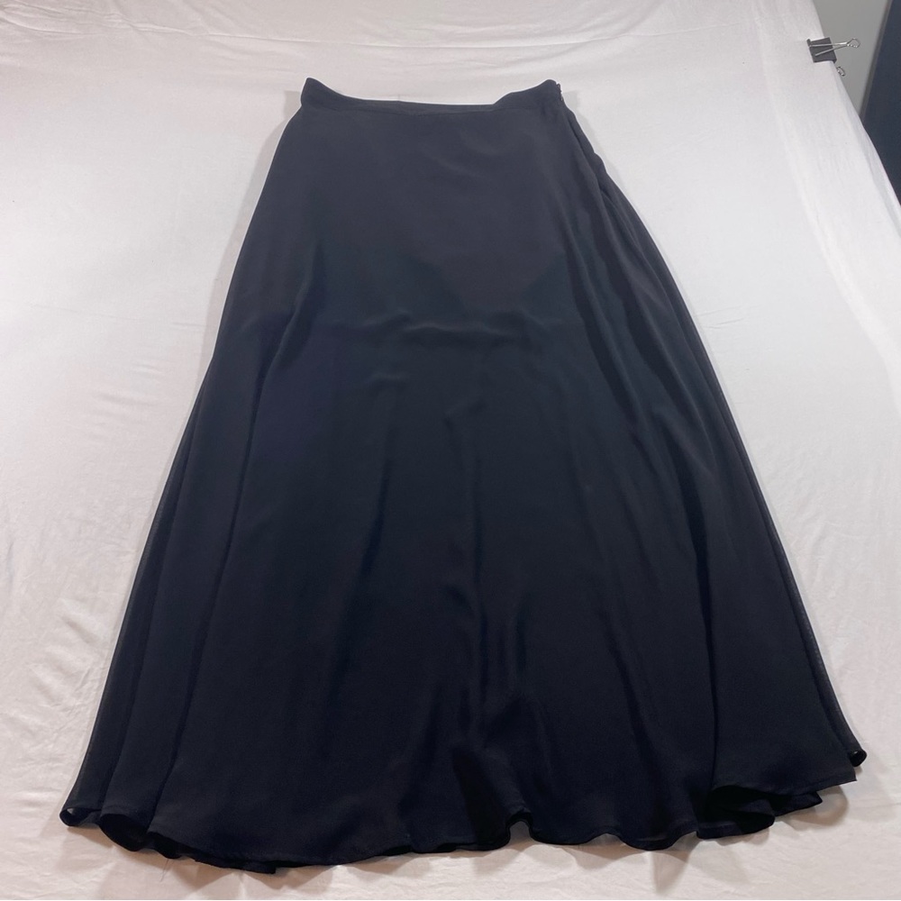 Flowy Decree Sheer Maxi Skirt Black Full Skirt midi liner Small Skirt